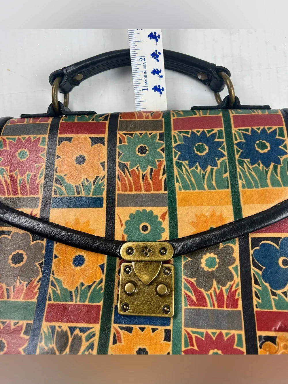 Patricia Nash Leather Floral Patchwork Top-Handle Bag - Multicolor